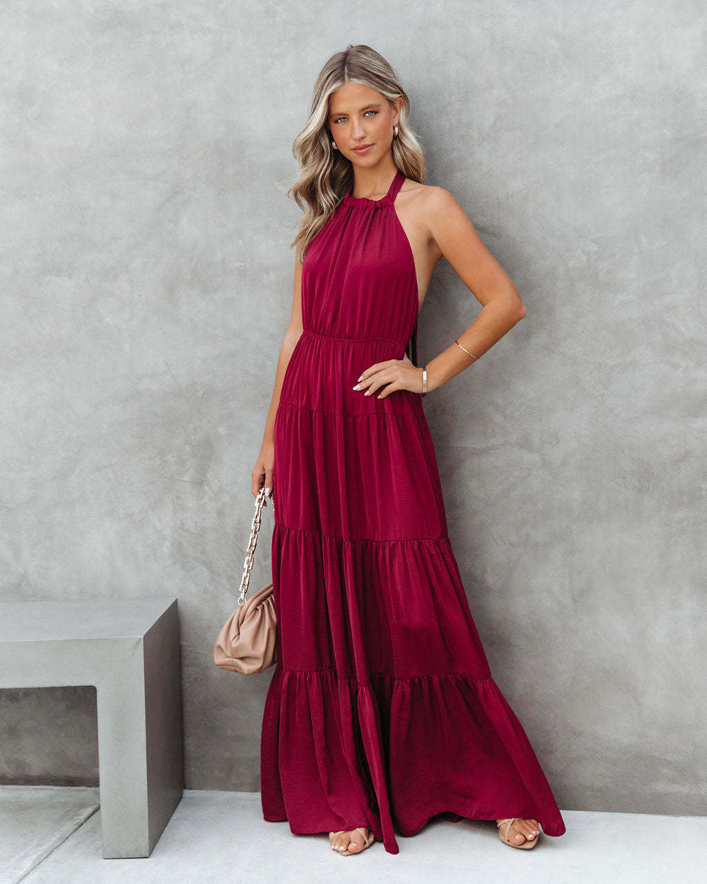 2023 Summer Women's Flowy Neck Tie Dress