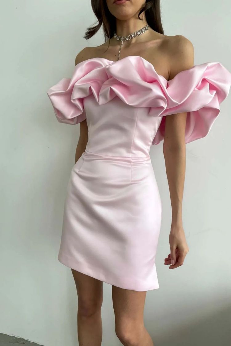 Elegant Off-Shoulder Ruffled Dress for Women