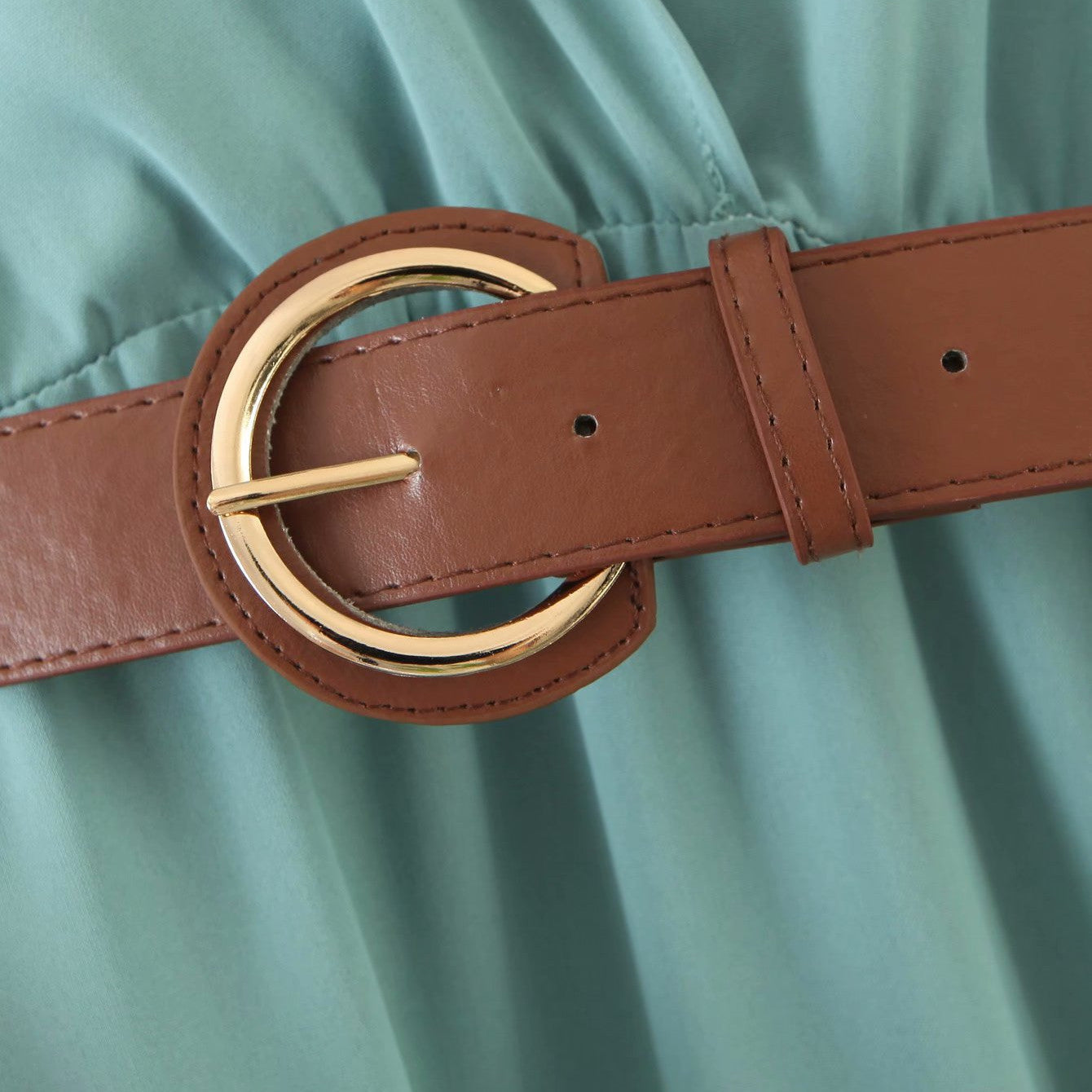 2020 Summer European Style Midi Dress with Belt