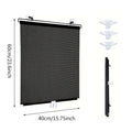 2 Pack Blackout Roller Shades With 6 Pcs Suction Cups Retractable Portable Window Cover