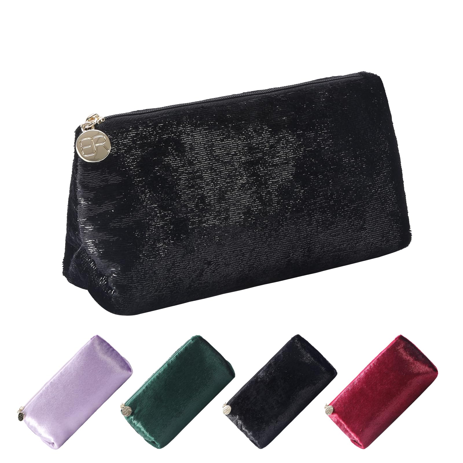 bagINBAG QIANPA Small Makeup Bag for Purse，Black Cosmetic Travel Bag for Women Cute Make Up Pouch for Accessories