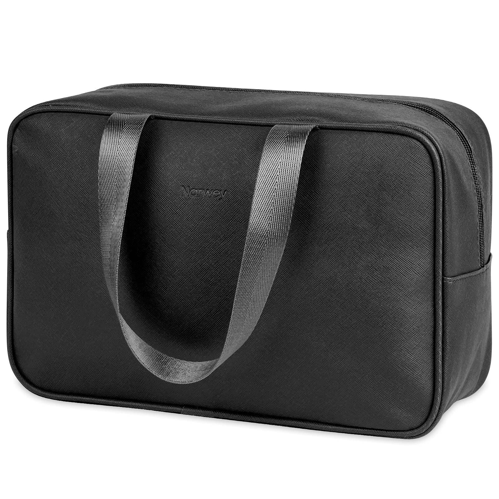 Narwey Full Size Toiletry Bag Women Large Cosmetic Bag Travel Makeup Bag Organizer Medicine Bag for Toiletries Essentials Accessories (Little Blue FlowerLarge)
