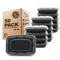 Freshware Meal Prep Containers [50 Pack] 1 Compartment Food Storage Containers with Lids Bento Box BPA Free Stackable Microwave/Dishwasher/Freezer Safe (16 oz)