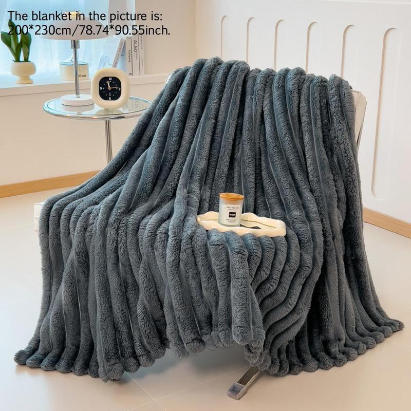 Multifunctional Solid Color Blanket, 1 Count Soft Comfortable Warm Air-Conditioned Room Throw, Suitable for Bed Sofa Bedroom Living Room Dormitory Travel