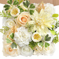 YiYunFloral Artificial Flowers Faux Silk Fake Flowers for DIY Wedding Bridal Bouquets Wedding Cake Flowers for Table Centerpieces Baby Shower Birthday Party Home Decorations(Champagne White)